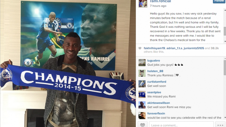 Ramires' official Instagram post.