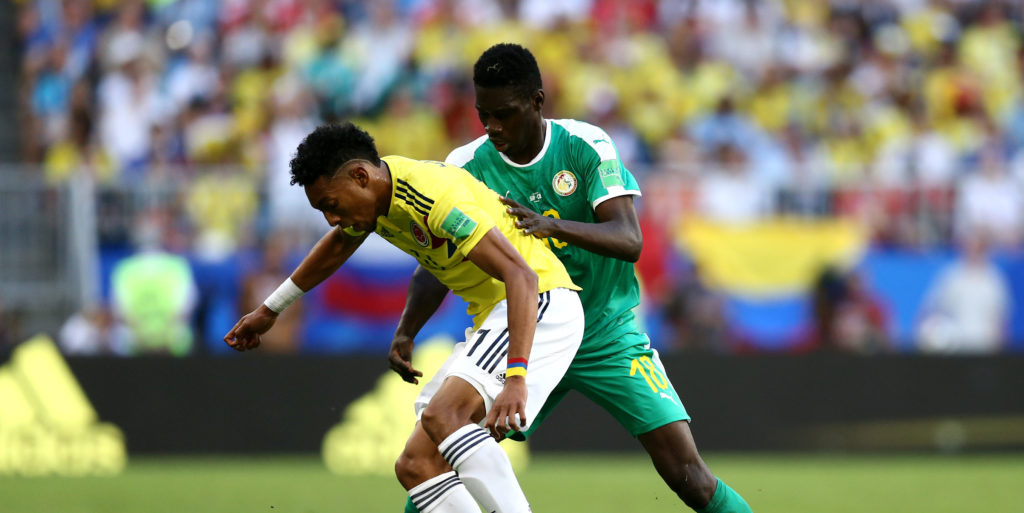 Senegal players during a World Cup match