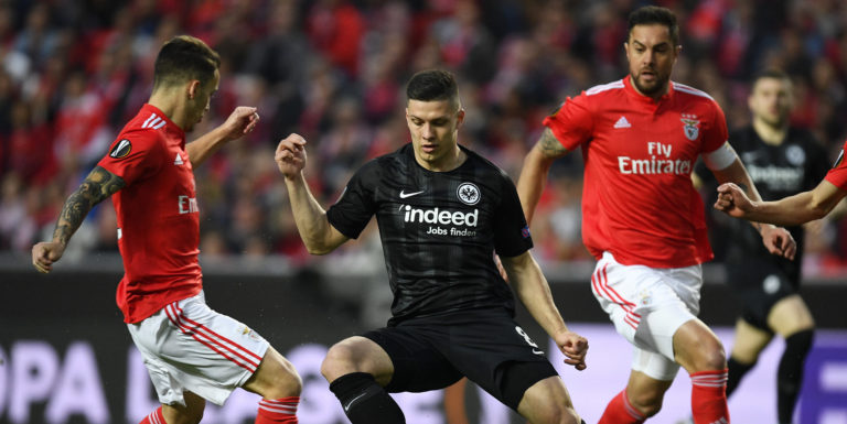 Manchester City watch Chelsea target Jovic in Europa League action