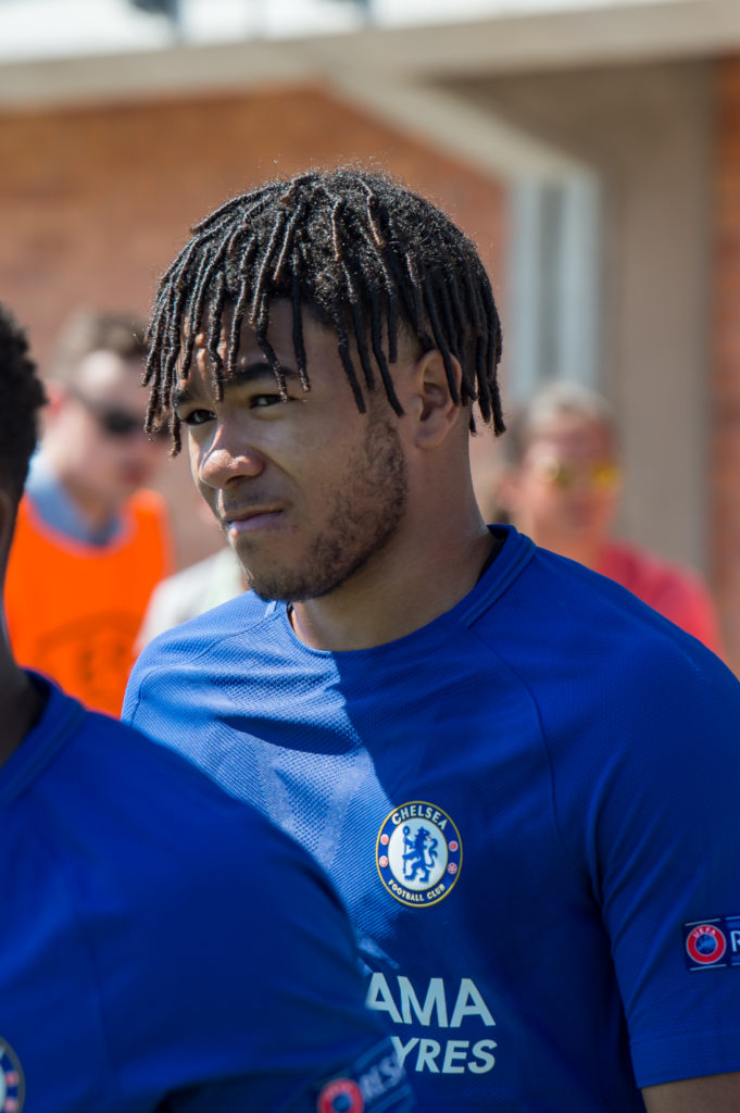 Reece James in Chelsea colours during a Premier League match