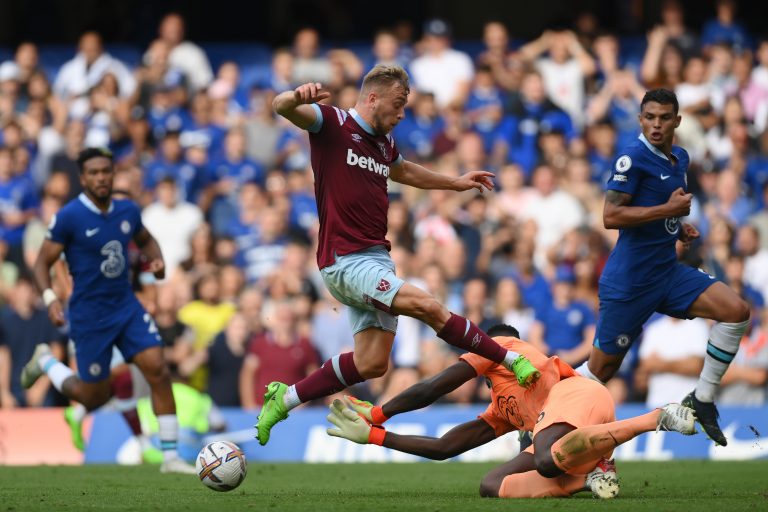 Jarrod Bowen in action for West Ham against Chelsea
