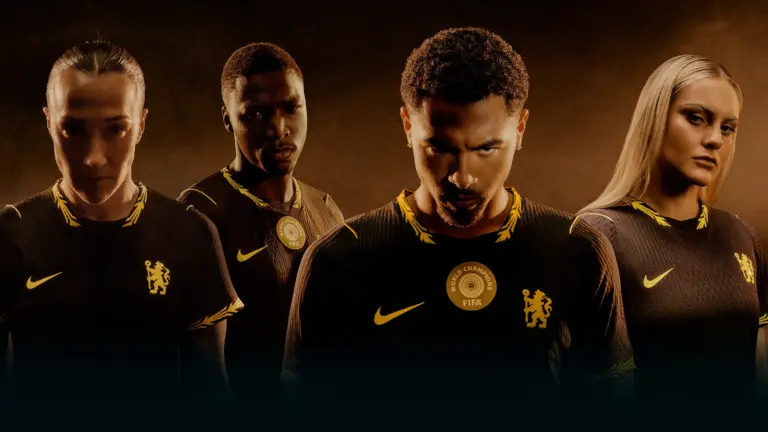 Chelsea officially unveil new black and gold away kit