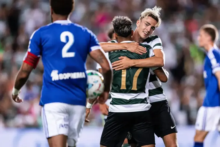 Cole Palmer reacts as Chelsea loanee Jesse Derry scores first Sporting goal