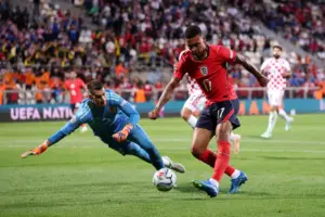 Chelsea’s Morgan Rogers rounds keeper to score as England crush Croatia in SEVEN-goal rout